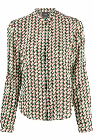 Aspesi Geometric-print silk shirt