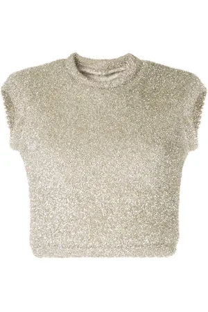 Bambah Metallic knitted crop top