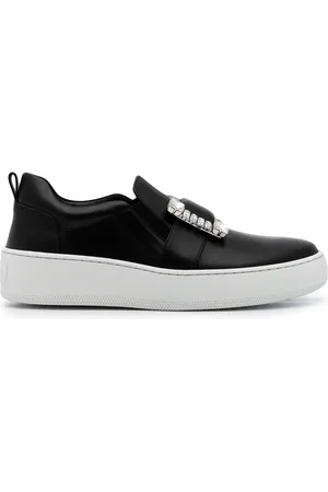 Sergio Rossi Crystal-embellished slip-on sneakers