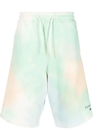 Msgm Logo-print tie-dye shorts