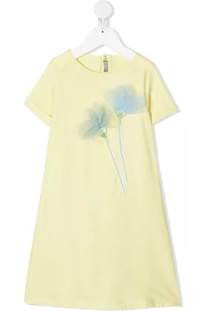 Il gufo Floral-appliquéd dress