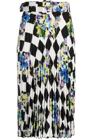 OFF-WHITE Check plisse printed skirt