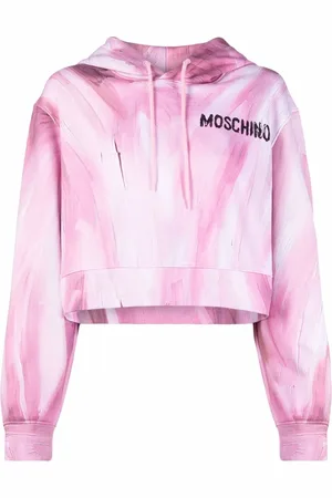 Moschino Brushstroke-print cropped hoodie