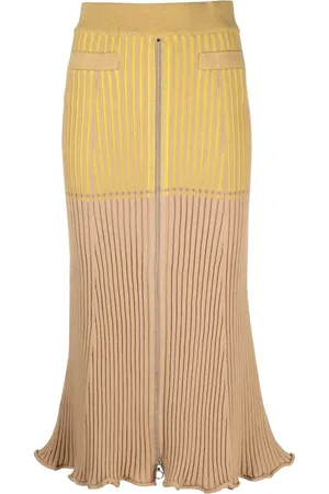 Paco rabanne Panelled rib-detail midi skirt