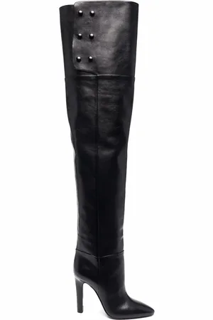 Saint Laurent Jane over-the-knee almond-toe boots