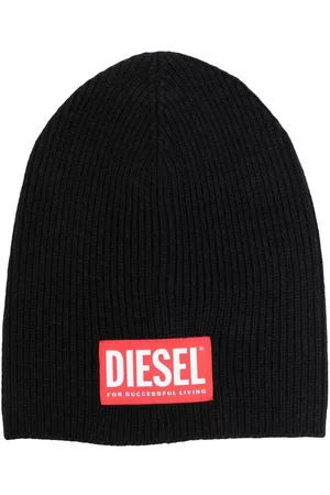 Diesel Boys Hats - Knitted logo-patch hat