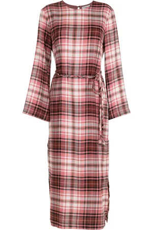 Olympiah Folk checkered shirt dress