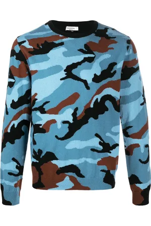 VALENTINO GARAVANI Intarsia-knit camouflage cashmere jumper