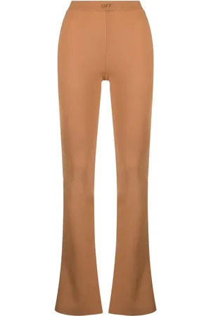 OFF-WHITE Logo-waistband flared trousers