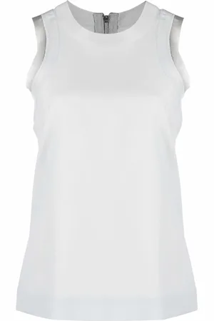 SACAI Zipped-back round-neck tank top