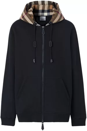Burberry Check-pattern zip-up hoodie