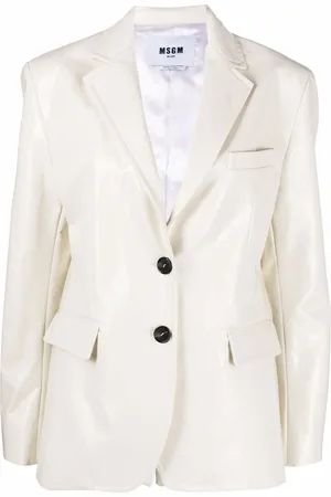Msgm Crackle-effect eco leather blazer