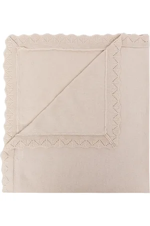 Tartine Et Chocolat Zigzag-trim fine-knit blanket