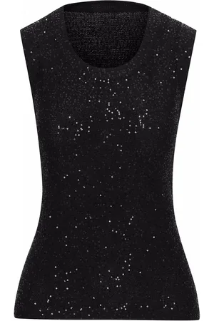 Oscar de la Renta Sequin-embellished sleeveless top