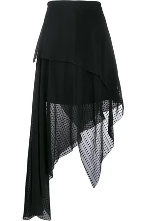AMIRI Asymmetric polka dot skirt