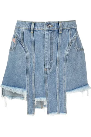Natasha Zinko Asymmetric denim mini skirt