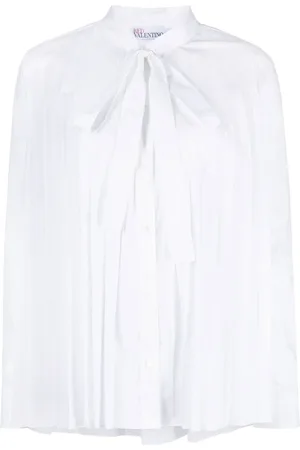 RED Valentino Pleated long-sleeved blouse