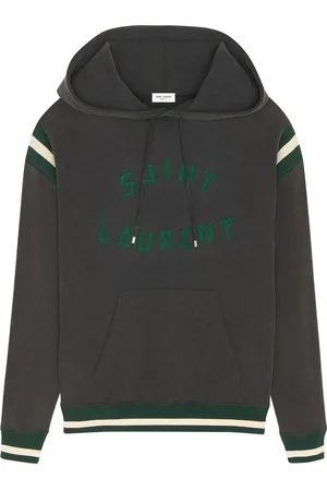 Saint Laurent Logo-patch cotton hoodie