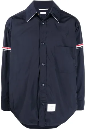 Thom Browne RWB Stripe logo-patch shirt jacket