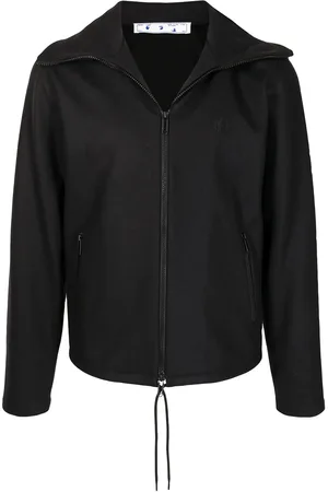OFF-WHITE Logo-embroidered spread-collar jacket