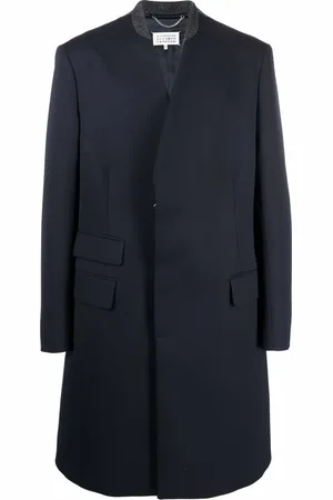 Maison Margiela Collarless mid-length coat