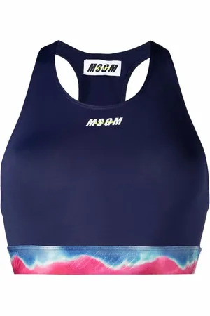 Msgm Tie-dye print sports bra