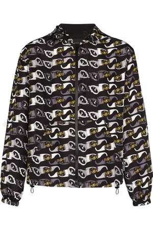 VERSACE Hooded sunglasses-print jacket