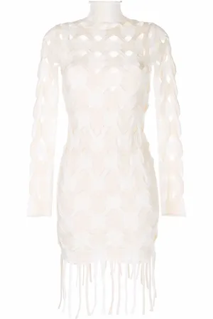 DION LEE Two-tone cable mini dress