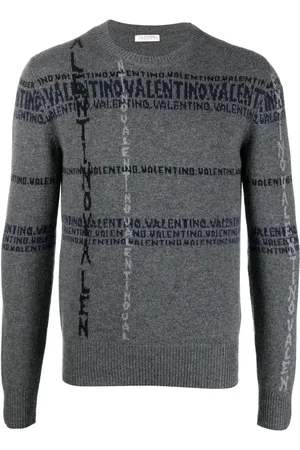 VALENTINO GARAVANI Intarsia-knit logo cashmere jumper
