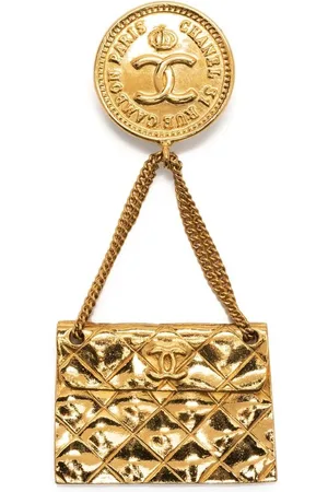 CHANEL 1993 -plated handbag brooch