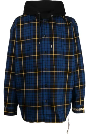 MASTERMIND Check-pattern hooded shirt jacket