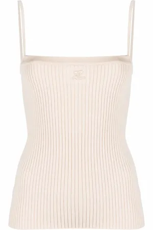 Courrèges Logo-embroidered tank top