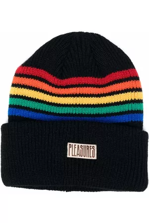 Pleasures Striped ribbed-knit beanie
