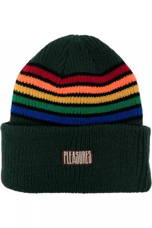 Pleasures Men Beanies - Rainbow-stripe knit beanie hat