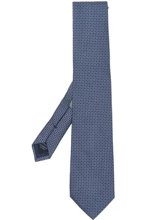 corneliani Geometric-embroodery silk tie