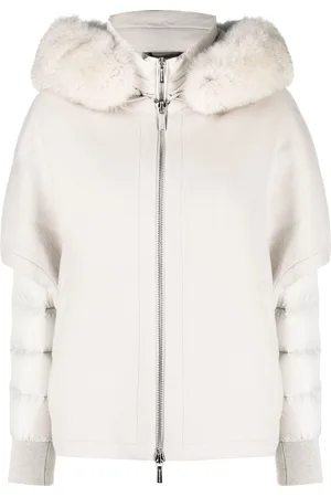 MOORER Layered hooded jacket