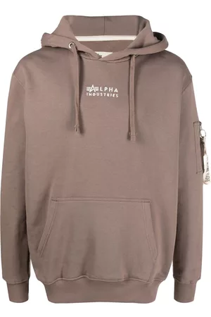 Alpha Industries Logo-embroidered organic cotton hoodie