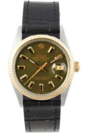 Lizzie Mandler Pre-owned customised stainless steel Rolex Datejust 36mm