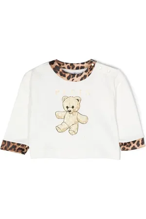 Philipp Plein Teddy Bear-print leopard-trim top