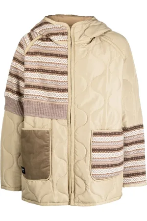 FIVE CM Hooded panelled quilted jacket