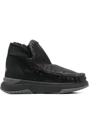 Mou Crochet stitch-trim boot sneakers