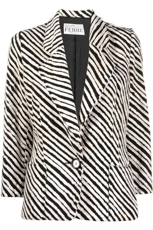 Gianfranco Ferré 1990s stripe-print wool blazer