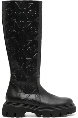 Nº21 Logo-embossed leather boots