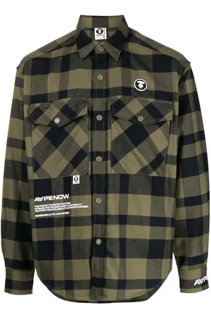 A Bathing Ape Check-pattern cotton shirt