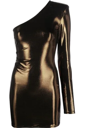 Patrizia Pepe Metallic one-shoulder dress