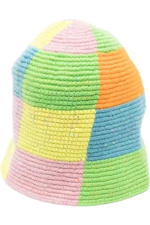 THE ELDER STATESMAN Beanies - Checked crochet beanie hat