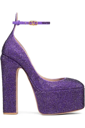 VALENTINO GARAVANI Tan-Go 155mm crystal embellished pumps