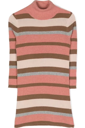 Il gufo Striped ribbed knitted dress