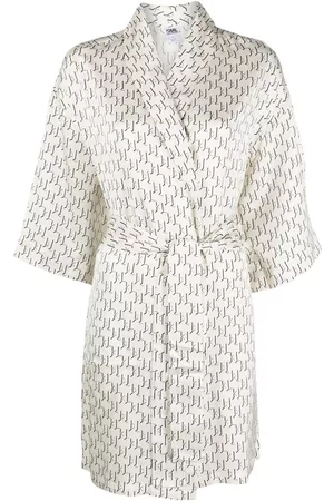 Karl Lagerfeld Monogram-print satin robe