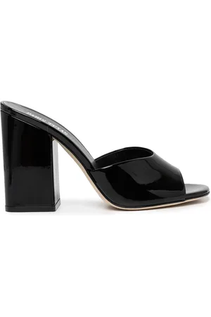PARIS TEXAS Open toe patent mules